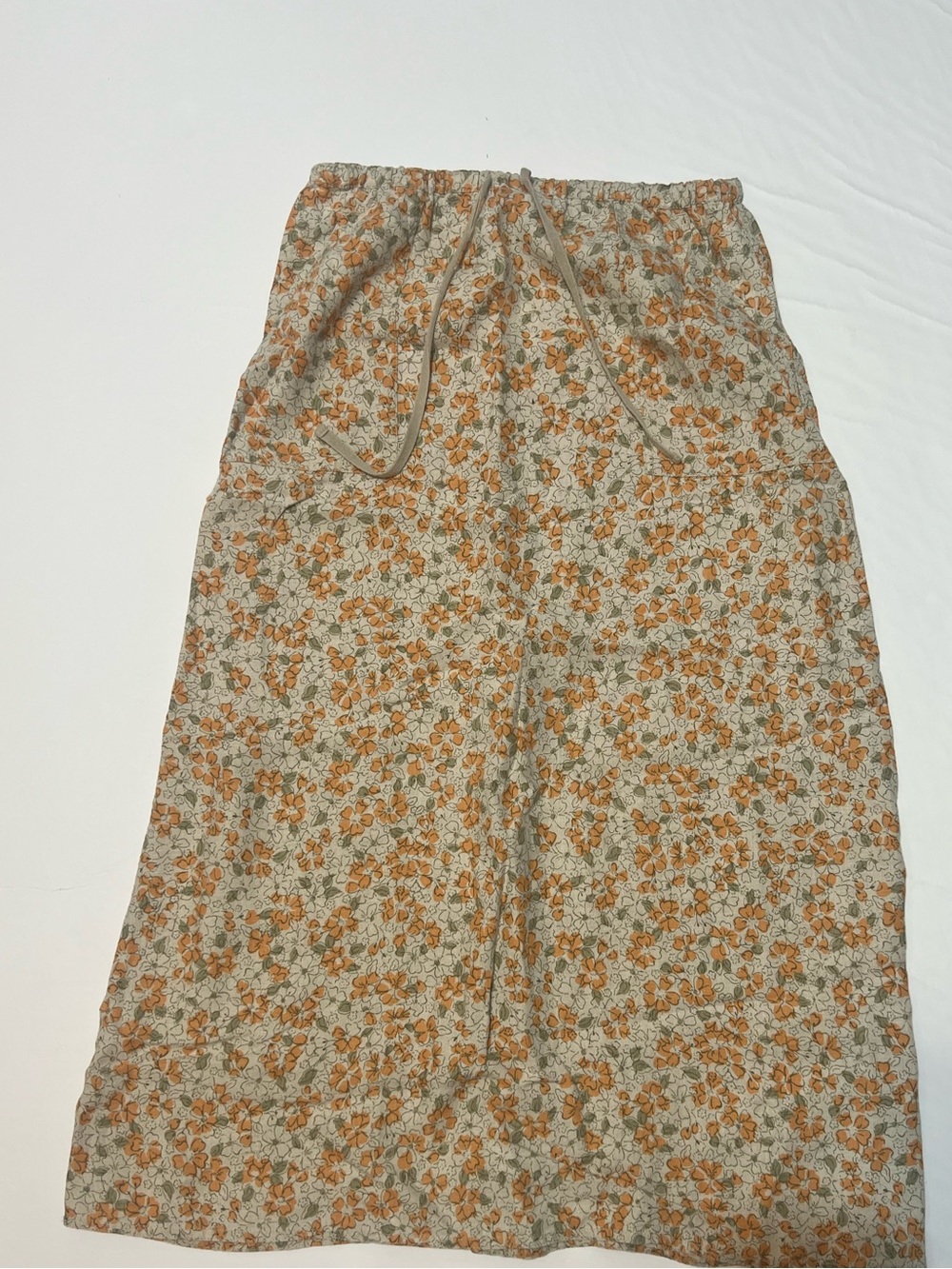 Eddie Bauer 100% linen floral Midi skirt size medium